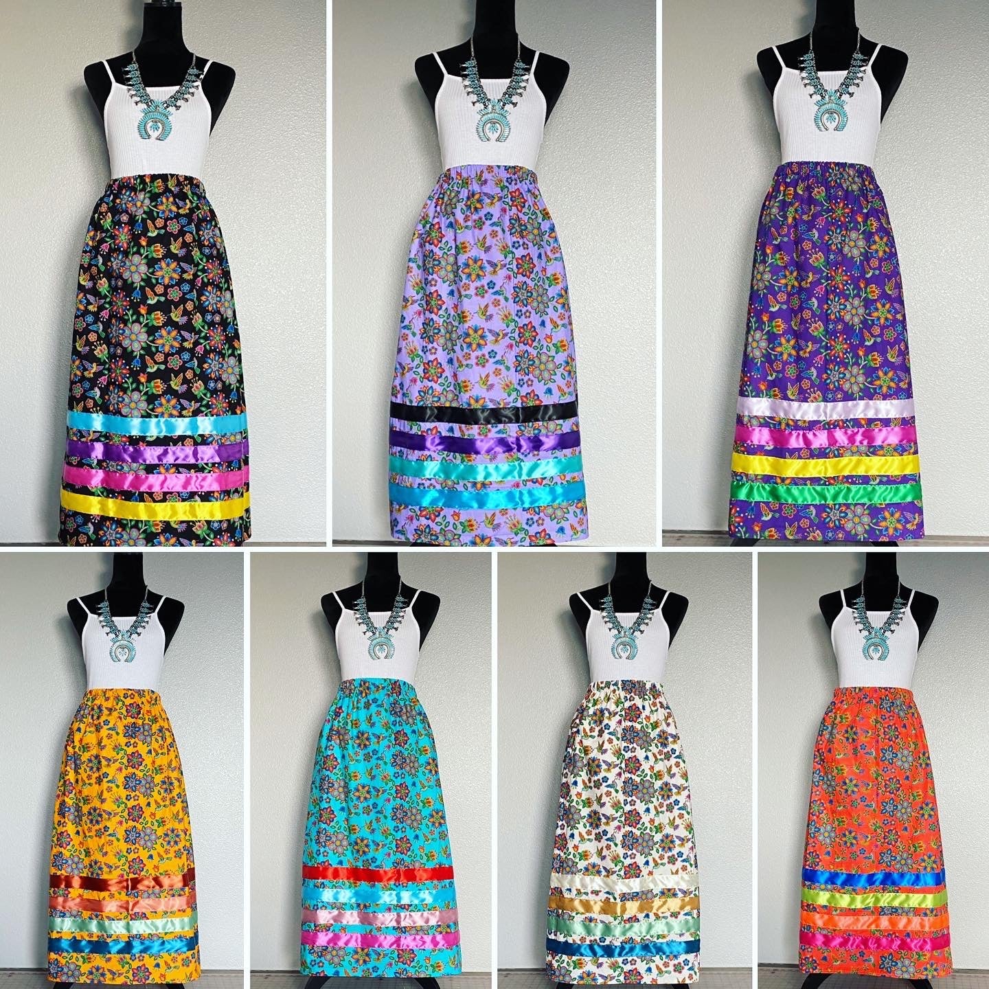Beaded Print Skirts
