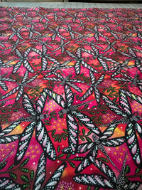 Pink-Orange Dragonflies Indigenous Fabric