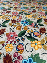 Khaki SG4 Native Floral Cotton Fabric