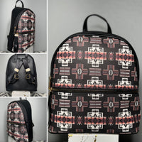 Black Native Design Mini-Backpack