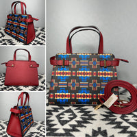 Red-Black-Blue Native Design Mini-Purse