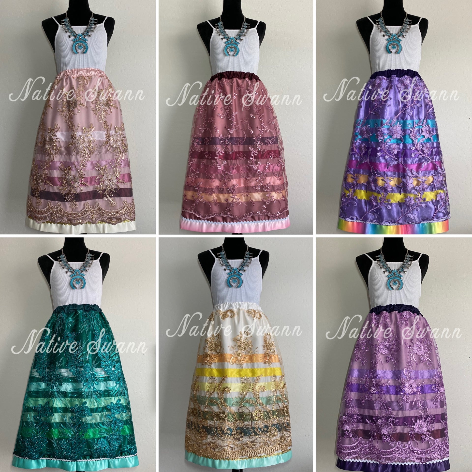 Overlay Satin Ribbon Skirts