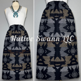 Grey/Navy Wool Skirt
