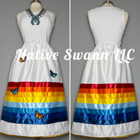 Multi-Color Butterfly Satin Ribbon Skirt w/ Pockets