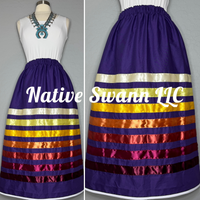 Purple Solid Cotton Ribbon Skirt w/ Pockets