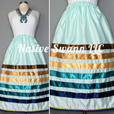 Mint Satin Ribbon Skirt w/ Pockets