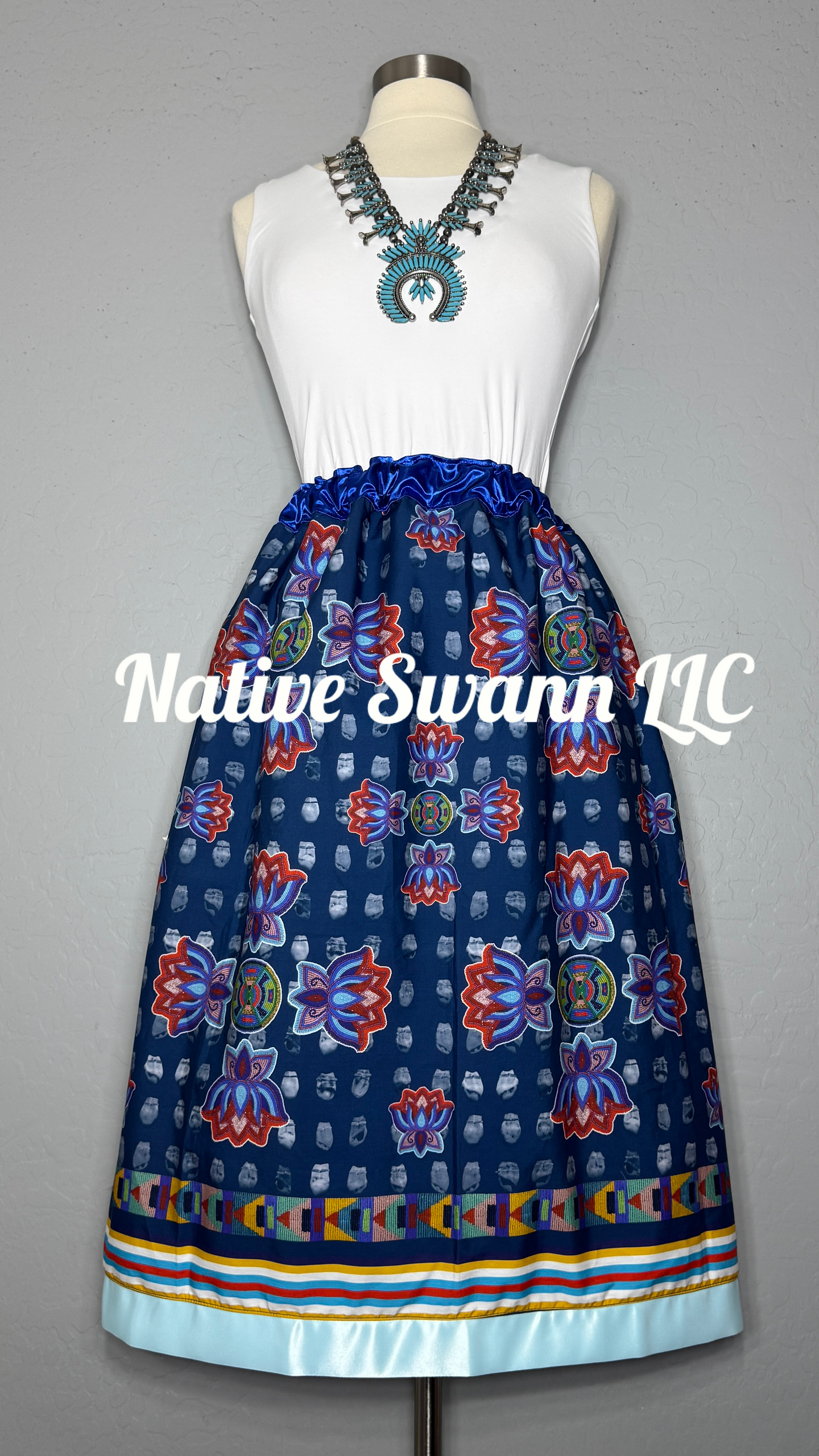 Blue Elias Not Afraid Artists Skirt w/ pockets