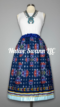 Blue Elias Not Afraid Artists Skirt w/ pockets