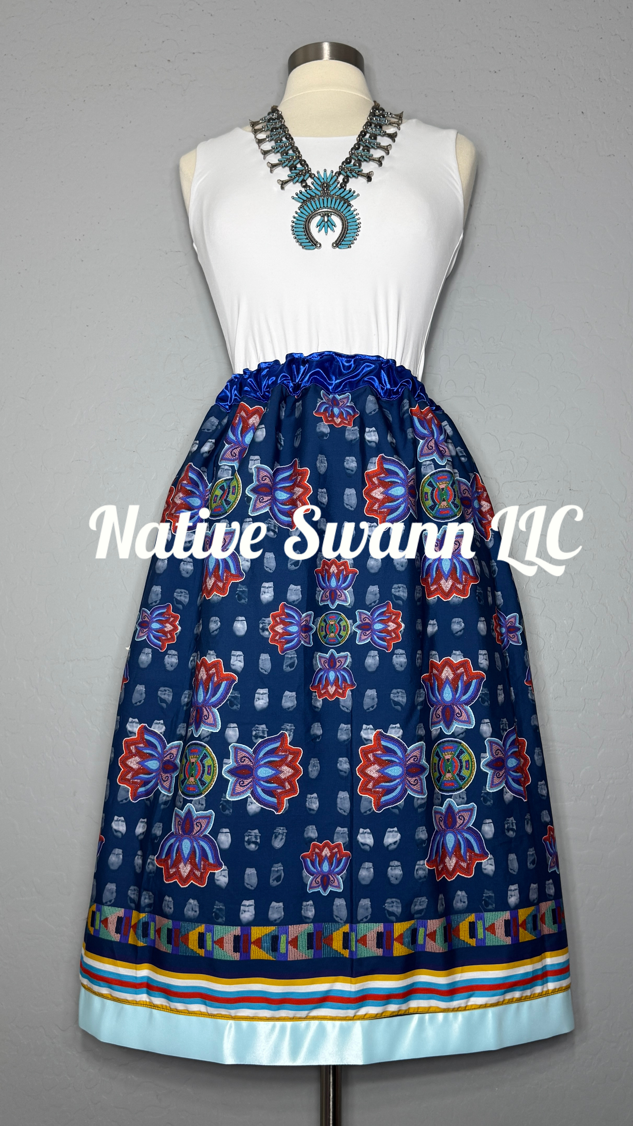 Blue Elias Not Afraid Artists Skirt w/ pockets