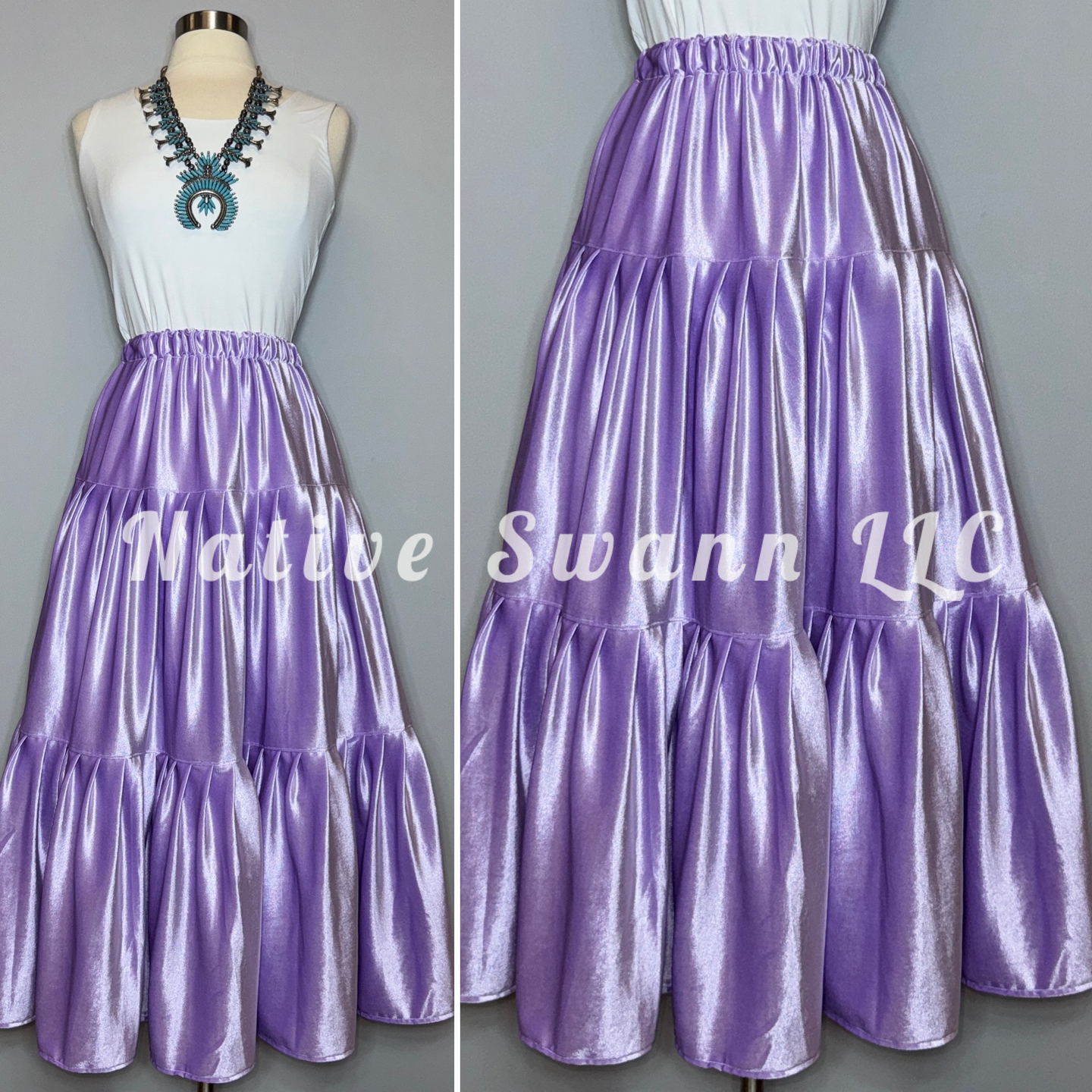 Lavender 3 Tier Velvet Skirt