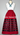 Red Floral Black Cotton Ribbon Skirt w/ Pockets