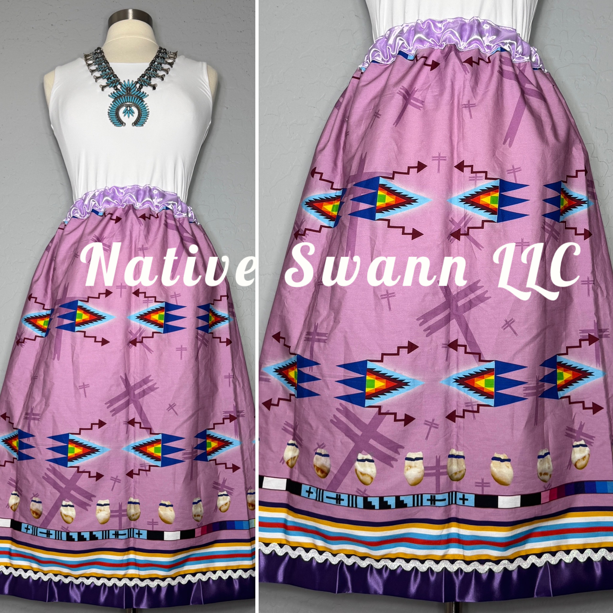 Lavender Jordan Drapeau Cotton Skirt w/ Pockets