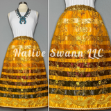 Daffodil Floral Overlay Satin Ribbon Skirt ￼