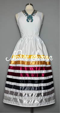 Pearl White Satin Ribbon Skirt