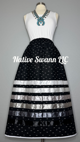 Arrows Black Cotton Ribbon Skirt w/ Pockets