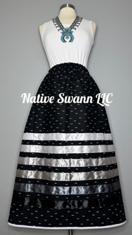 Arrows Black Cotton Ribbon Skirt w/ Pockets