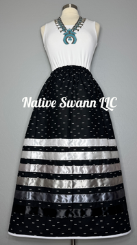 Arrows Black Cotton Ribbon Skirt w/ Pockets