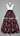 Burgundy, Grey + Black Rose Flowers Embroidered 3 Tier Overlay Satin Skirt