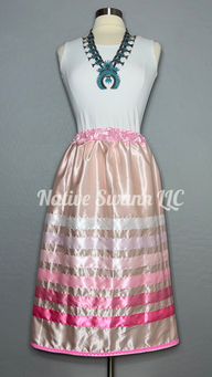 Lt Pink Satin Ribbon Skirt w/ Pockets