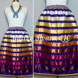 Purple Roses Satin Ribbon Skirt w/ Pockets