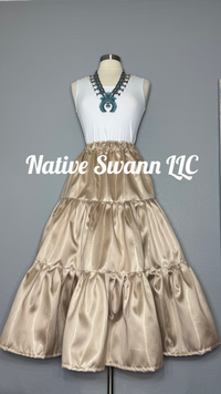 Champagne Liquid Satin 3 Tier w/ Pockets