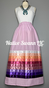 Dusty Rose Cotton Ribbon Skirt w/ pockets
