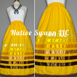 Yellow Solid Cotton Ribbon Skirts w/ pockets