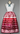 Red Floral Sequins Overlay Satin Ribbon Skirt