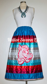 Turquoise Lobo Satin Ribbon Skirt w/ Pockets