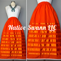 Orange on Orange Cotton Ribbon Skirt w/ Pockets