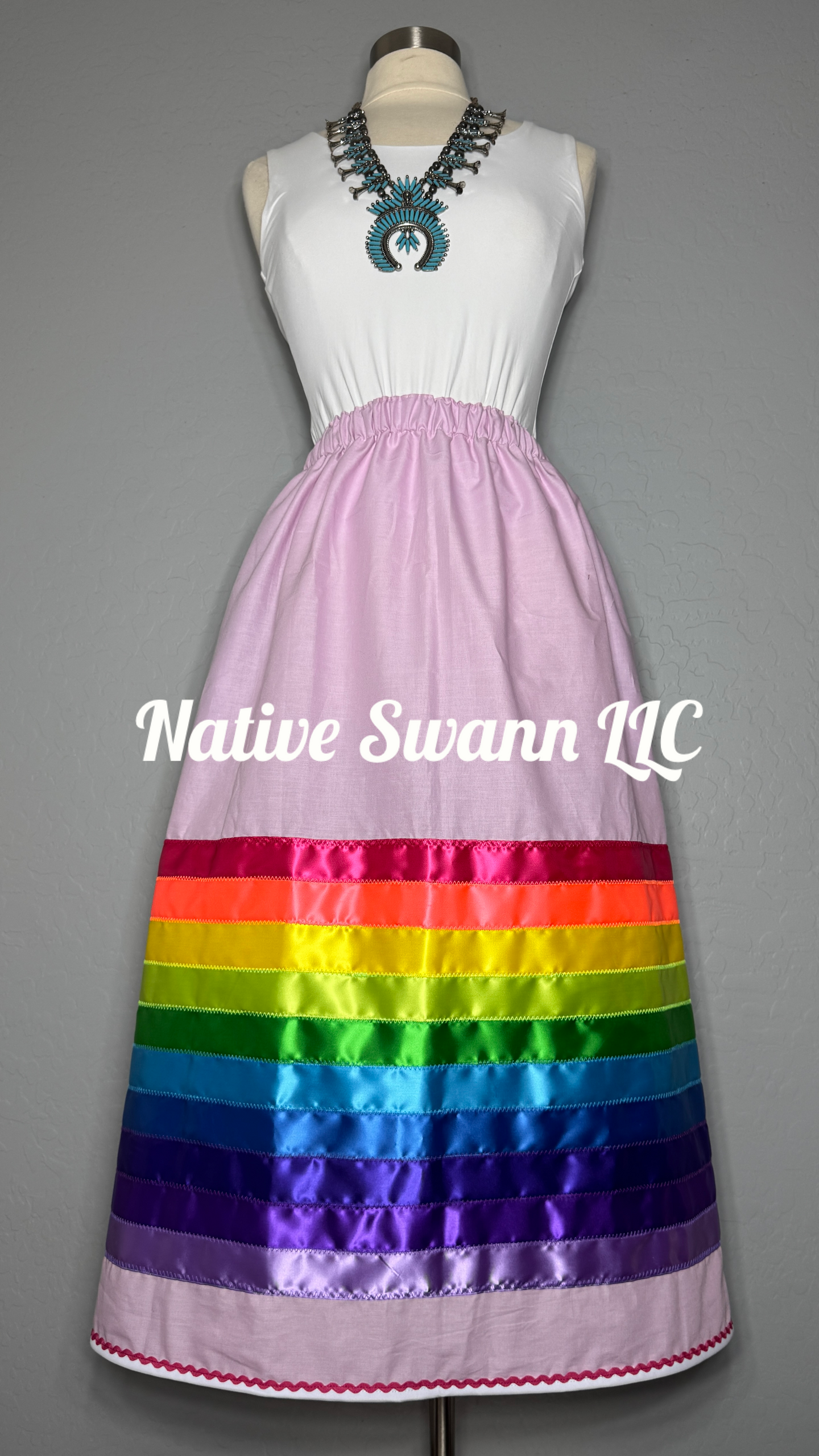 Lt. Pink Cotton Ribbon Skirt w/ Pockets