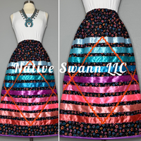 NEW Multi Colors Flowers Cotton Ribbon Skirt w/ Pockets