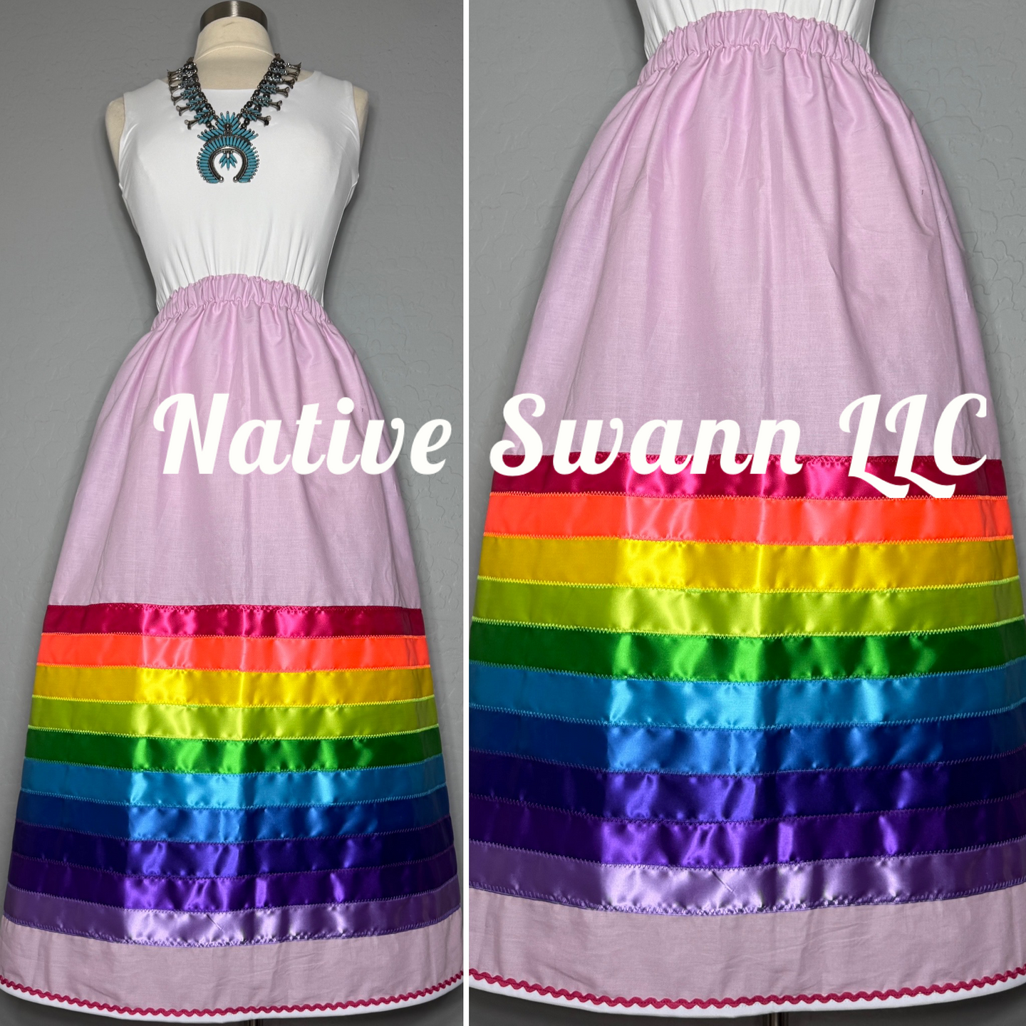 Lt. Pink Cotton Ribbon Skirt w/ Pockets