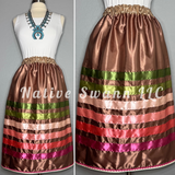 Lt Brown Satin Ribbon Skirt w/ Pockets