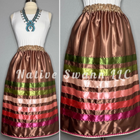 Lt Brown Satin Ribbon Skirt w/ Pockets