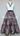 Burgundy-Grey-Black Embroidered Floral 3 Tier Overlay Satin Skirt