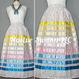 White Mini Flowers Cotton Ribbon Skirt