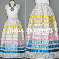 White Mini Flowers Cotton Ribbon Skirt