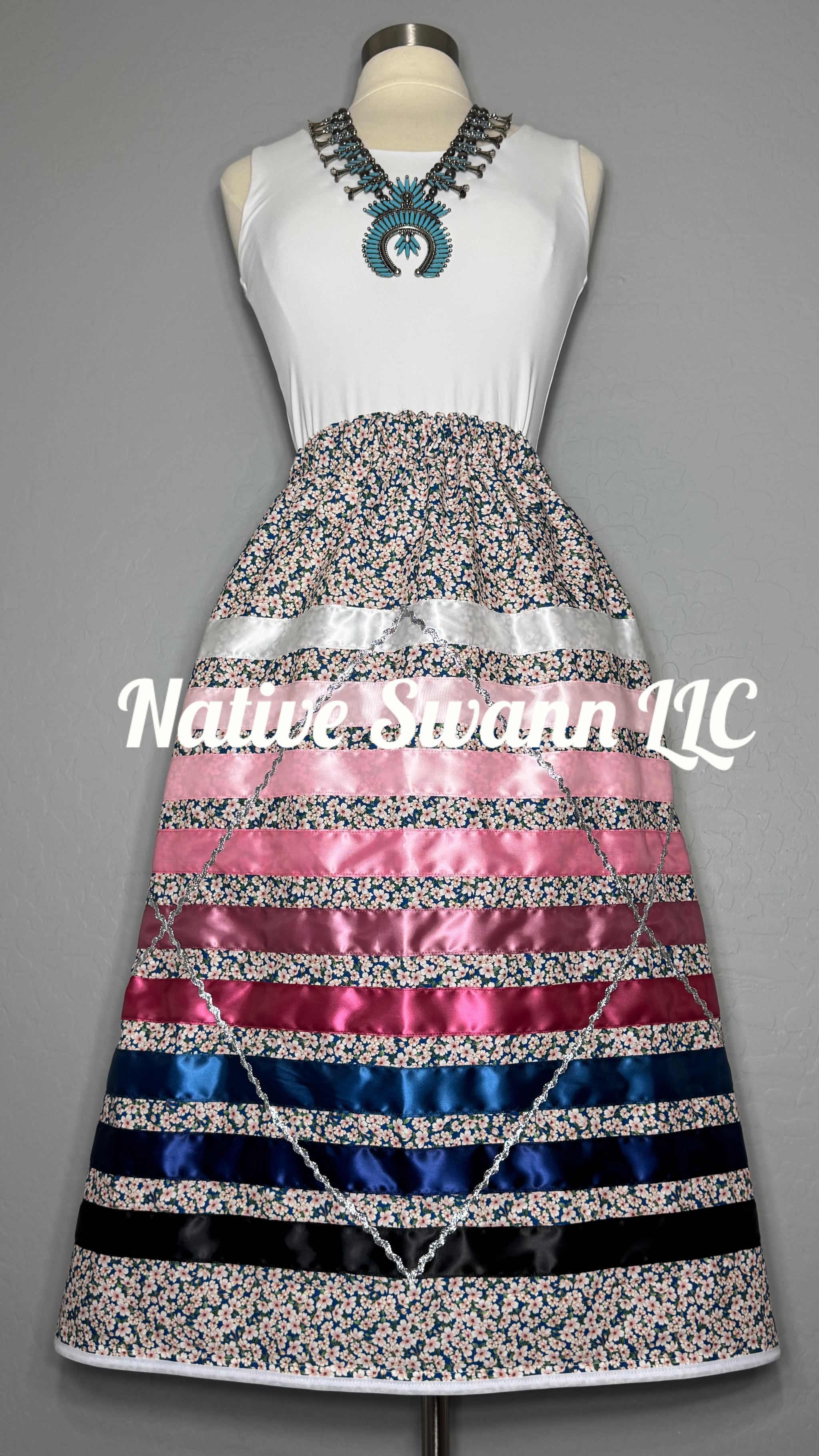 NEW Mini Flowers Cotton Ribbon Skirt w/ Pockets