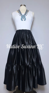 Black 3 Tier Velvet Skirt