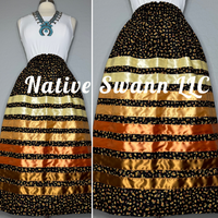 Fall Flowers Cotton Ribbon Skirt w/ pockets