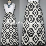 Grey-Ivory Native Design Wool Skirt