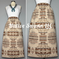 Beige Native Design Wool Skirt