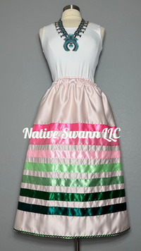 Lt. Pink Satin Ribbon Skirt w/ Pockets