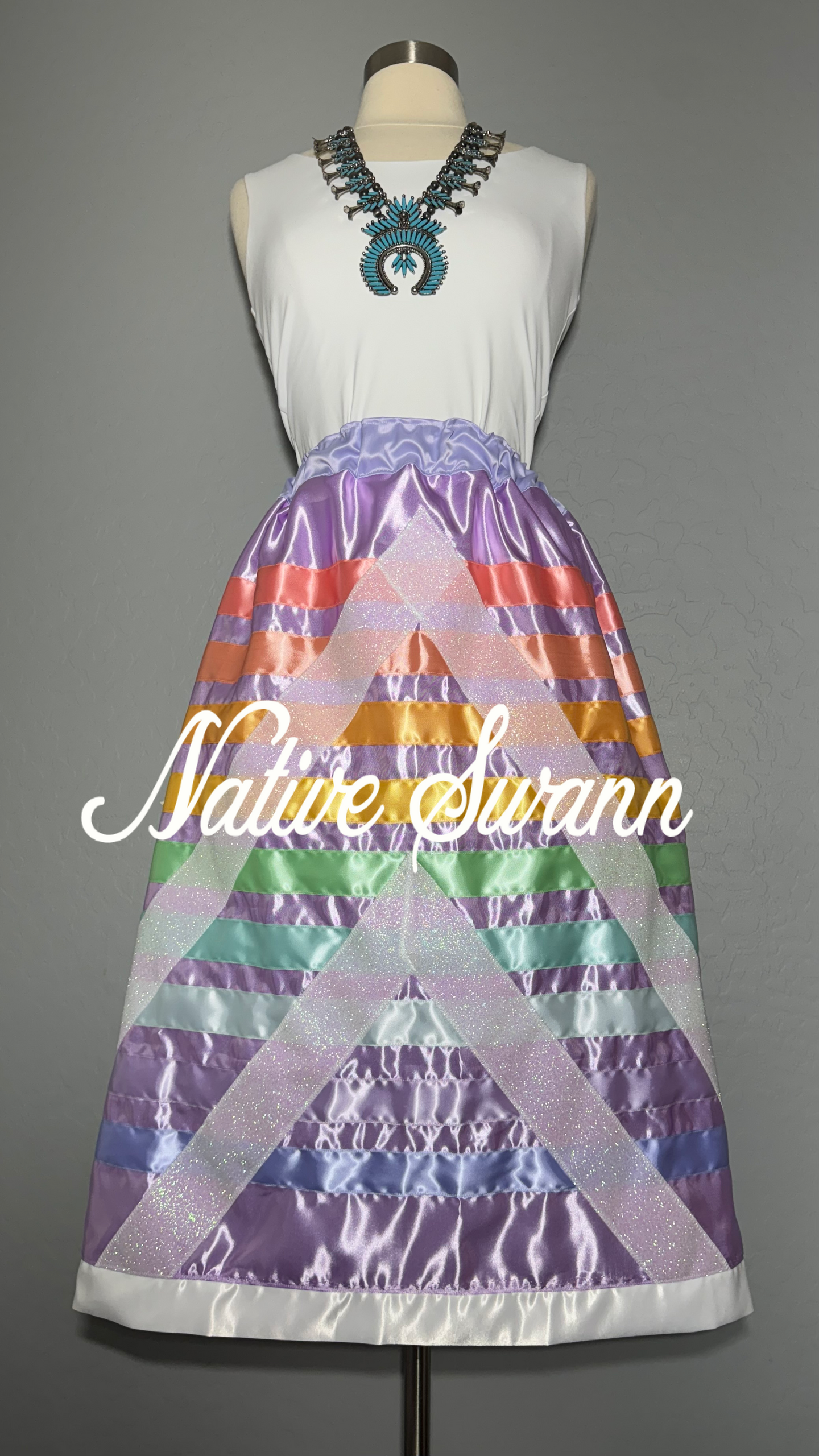 Lavender Unicorn Satin Ribbon Skirt