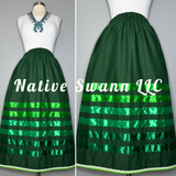 Green Cotton Ribbon Skirt w/ pockets