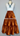 Rust Velvet 3 Tier Skirt w/ Gold Studs