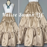 Champagne Liquid Satin 3 Tier w/ Pockets