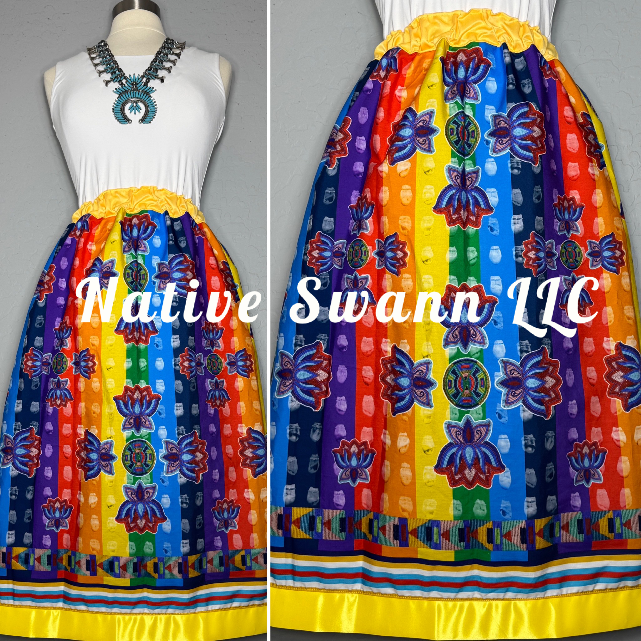 Rainbow Elias Not Afraid Floral Artists Skirt