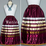 Burgundy Satin Ribbon Skirt w/ Pockets